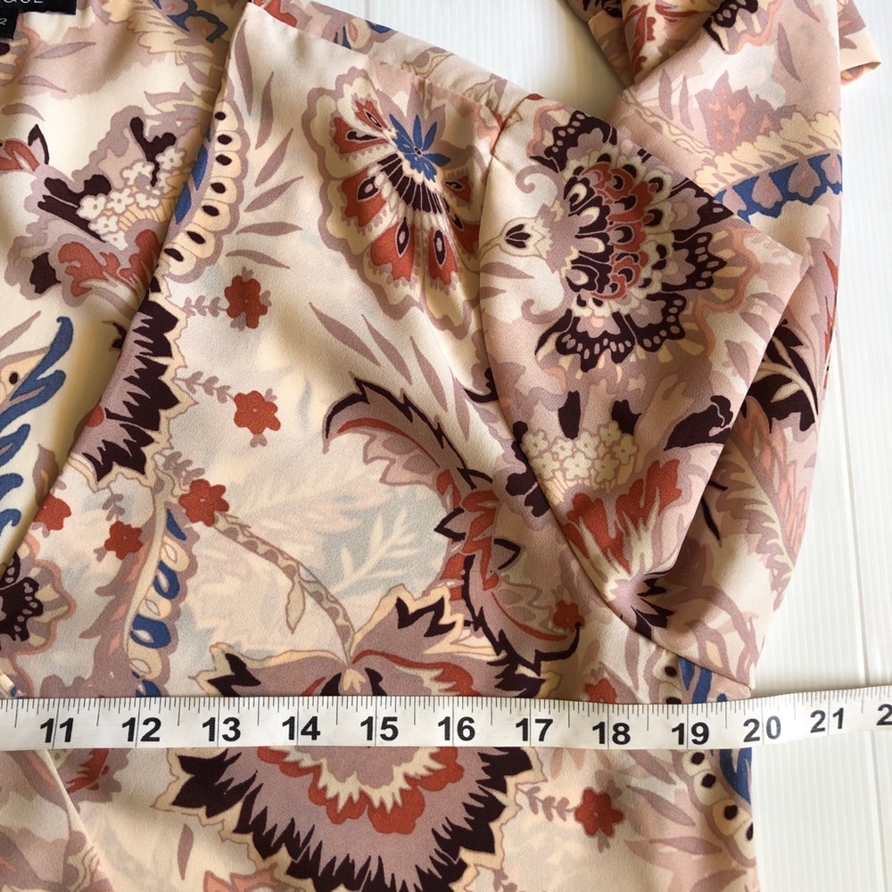 Basque 12 Pink Long Sleeve Lightweight Faux Wrap Blouse Top Workwear Business - Picture 7 of 8